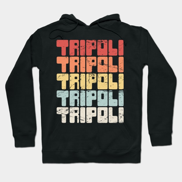 Vintage TRIPOLI Lebanon Text Hoodie by MeatMan